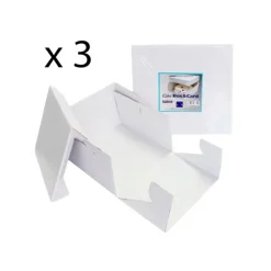 Cajas para tartas cuadradas con tapa 25,5 x 25,5 x 15 cm (3) - PME