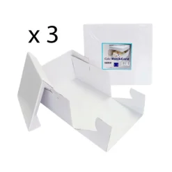 Cajas para tartas cuadradas con tapa 28 x 28 x 15 cm (3) - PME