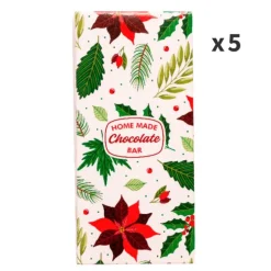 Cajas para turrón o tabletas de chocolate Flor de Pascua 16 x 7,5 x 2 cm (5) - Decora