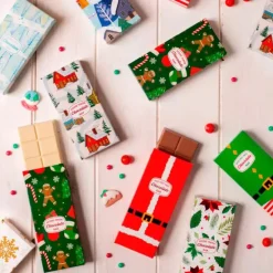 Cajas para turrón o tabletas de chocolate Flor de Pascua 16 x 7,5 x 2 cm (5) - Decora