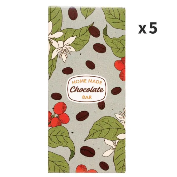 Cajas para turrón o tabletas de chocolate hojas de cacao 16 x 7,5 x 2 cm (5) - Decora