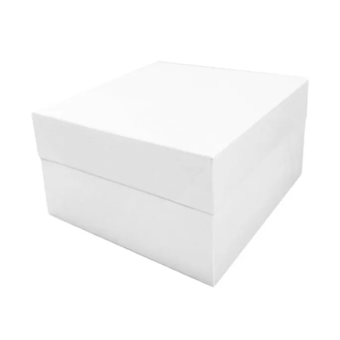 Caja tarta blanca con tapa 25,4 x 25,4 x 15,2 cm