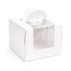 Caja tarta blanca con ventana y asa 20 x 20 cm - Pastkolor