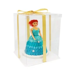 Caja tarta transparente con base, tapa y lazo Crystal 15 cm - PME