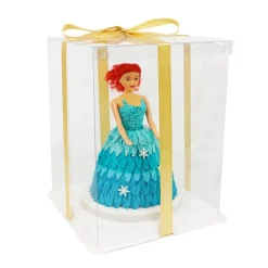 Caja tarta transparente con base, tapa y lazo Crystal 20 cm - PME