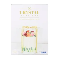 Caja tarta transparente con base, tapa y lazo Crystal 20 cm - PME