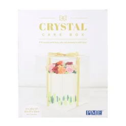 Caja tarta transparente con base, tapa y lazo Crystal 25 cm - PME