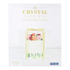 Caja tarta transparente con base, tapa y lazo Crystal 30 cm - PME