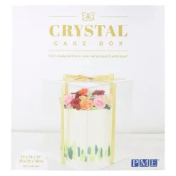 Caja tarta transparente con base, tapa y lazo Crystal 35 cm - PME