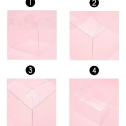 Caja tarta transparente con base y tapa 30 x 30 x 24 cm