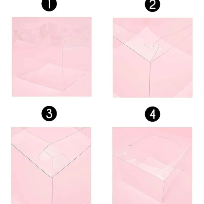 Caja tarta transparente con base y tapa 35 x 35 x 24 cm