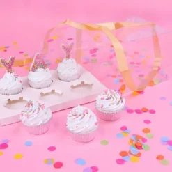 Caja transparente con base, tapa y lazo Crystal 6 cupcakes 27 x 18 x 14 cm - PME