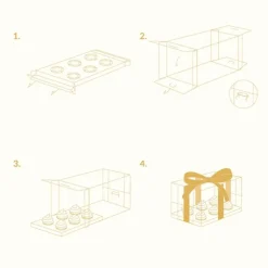 Caja transparente con base, tapa y lazo Crystal 6 cupcakes 27 x 18 x 14 cm - PME