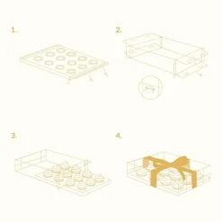 Caja transparente con base, tapa y lazo Crystal 12 cupcakes 34 x 27 x 10 cm - PME