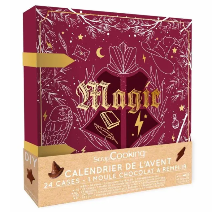Caja y alveolo para calendario de adviento Wizard Magia - Scrapcooking