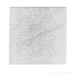 Cake drum cuadrado plateado 20,5 cm, grosor 4 mm