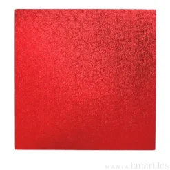 Cake drum cuadrado rojo 25 cm, grosor 12 mm - Decora