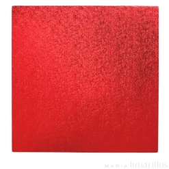 Cake drum cuadrado rojo 30 cm, grosor 12 mm - Decora