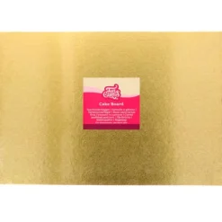 Cake drum rectangular dorado 40 x 30 cm, grosor 3 mm - Funcakes