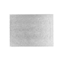 Cake drum rectangular plateado 30 x 25 cm, grosor 3 mm