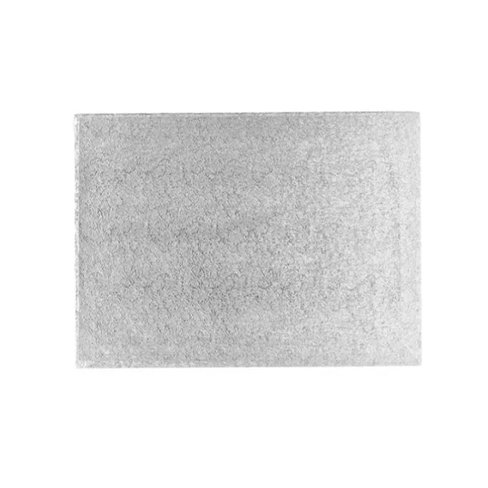 Cake drum rectangular plateado 30 x 25 cm, grosor 3 mm