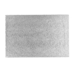 Cake drum rectangular plateado 30,5 x 25,5 cm, grosor 12 mm