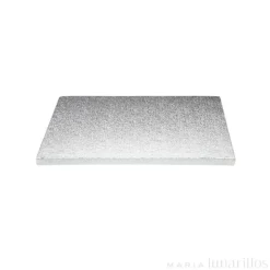 Cake drum rectangular plateado 40 x 30 cm, grosor 12 mm