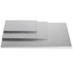 Cake drum rectangular plateado 45 x 35 cm, grosor 12 mm