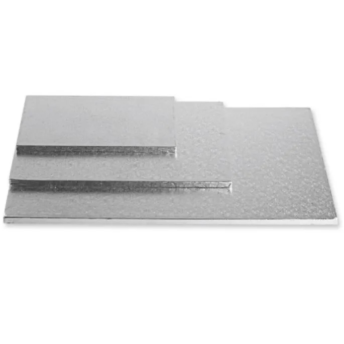 Cake drum rectangular plateado 45 x 35 cm, grosor 12 mm