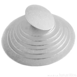 Cake drum redondo plateado 22,5 cm, grosor 4 mm