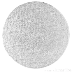 Cake drum redondo plateado 33 cm, grosor 4 mm