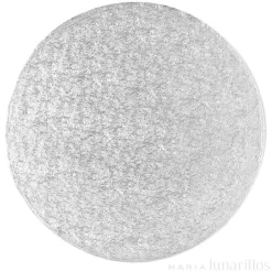 Cake drum redondo plateado 35,5 cm, grosor 12 mm