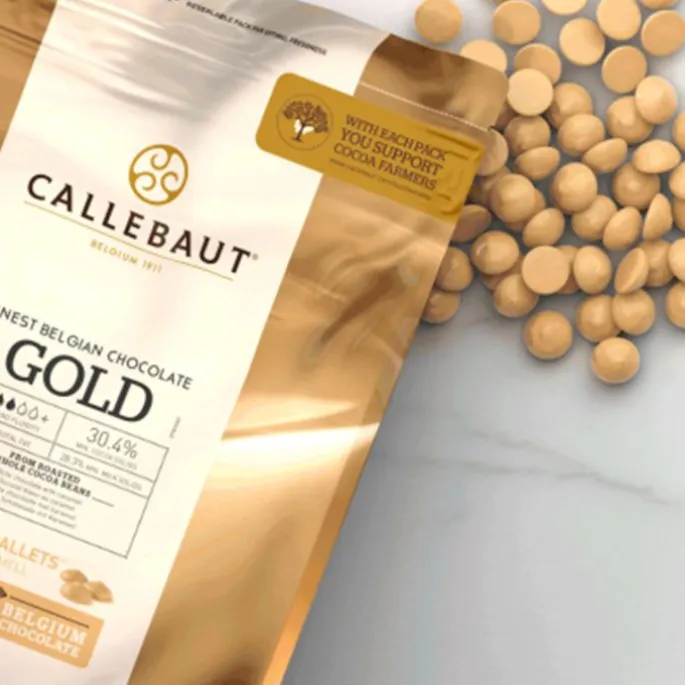 Callets Chocolate Gold caramelo 30,4% 400 g - Sin gluten - Callebaut
