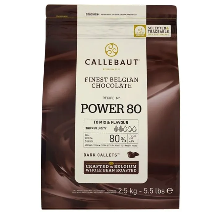 Callets Chocolate negro 80% 2,5 kg - Sin gluten - Callebaut