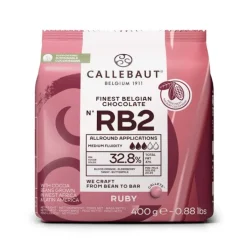 Callets Chocolate Ruby rosa 32,8% 400 g - Sin gluten - Callebaut