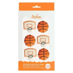 Canastas y balones de baloncesto de azúcar (6) - Decora