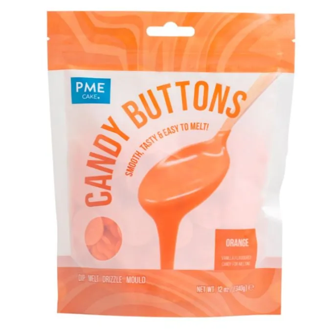 Candy Buttons naranja 340 g - PME