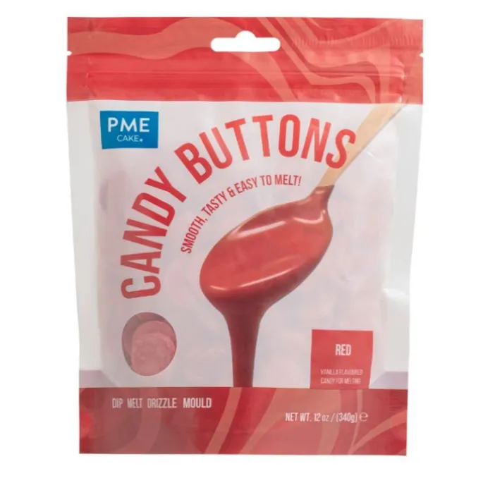 Candy Buttons rojo 340 g - PME