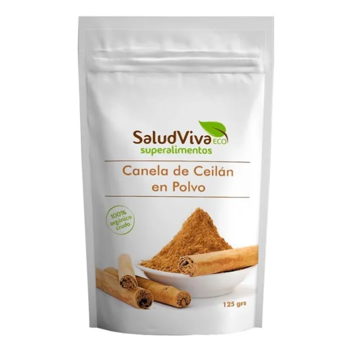 Canela de Ceilán en polvo ecológica 125 gr - Sin gluten - SaludViva