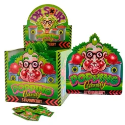 Caramelos efervescentes ácidos fresa Popping Candy 15 g - Dr Sour