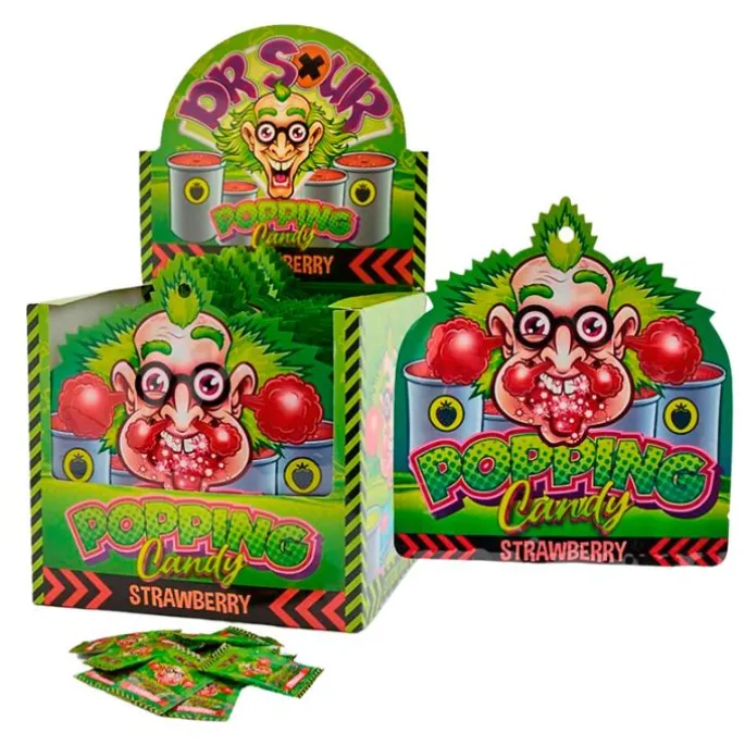 Caramelos efervescentes ácidos fresa Popping Candy 15 g - Dr Sour
