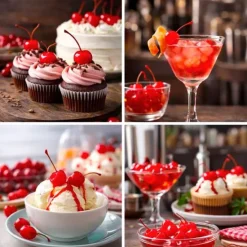 Cerezas Maraschino rojas con tallo 225 g - Pastkolor