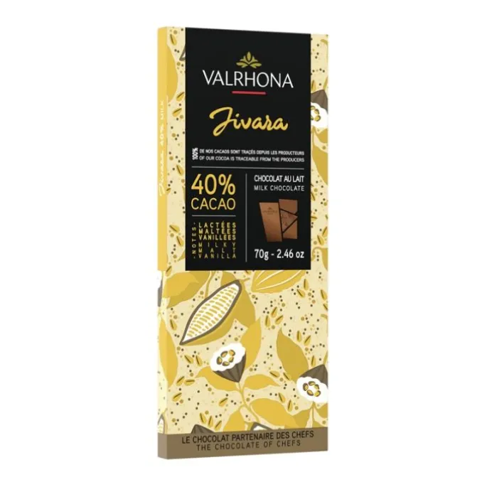 Chocolate con leche 40% Jivara 70 g - Valrhona