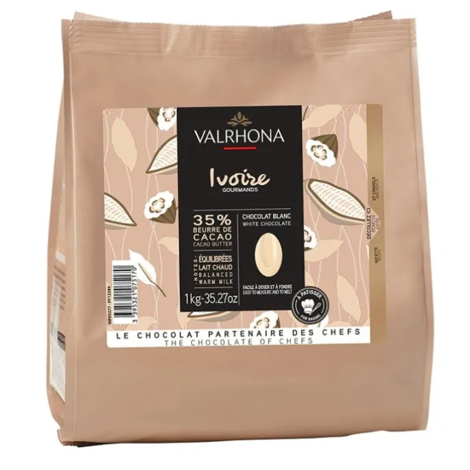 Chocolate de cobertura blanco 35% Ivoire 1 kg - Valrhona