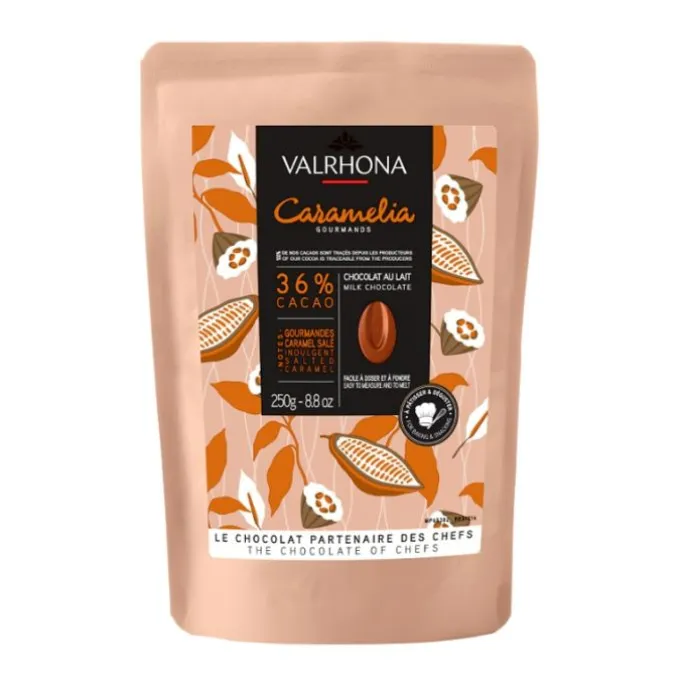 Chocolate de cobertura con leche 36% Caramélia 250 g - Valrhona