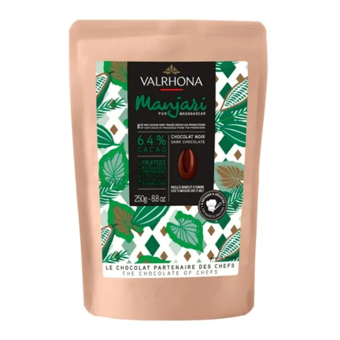 Chocolate de cobertura negro 64% Manjari 250 g - Valrhona