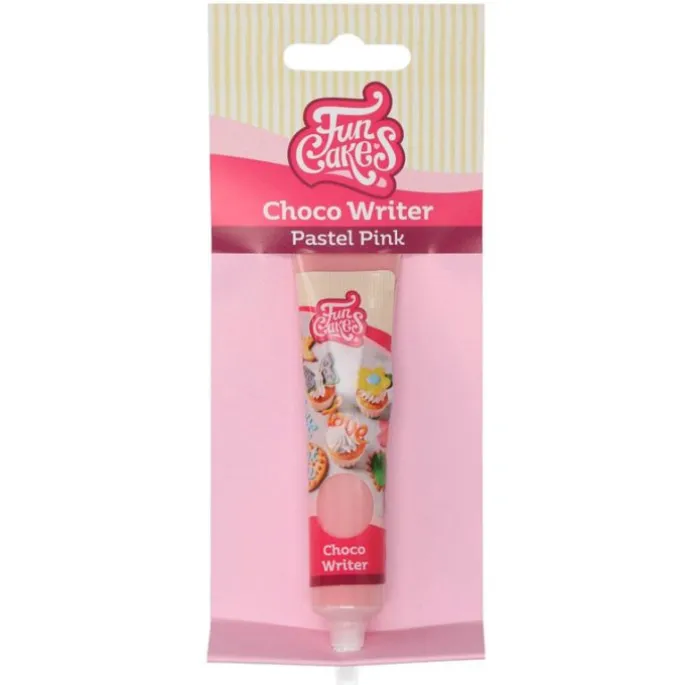 Chocolate decorativo rosa pastel Choco Writer 25 g - Funcakes
