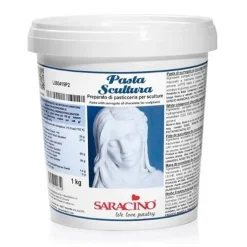 Chocolate plástico blanco para esculpir 1 kg - Sin gluten - Saracino