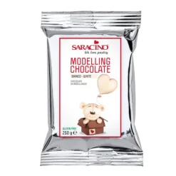 Chocolate plástico para modelar blanco 250 g - Sin gluten - Saracino