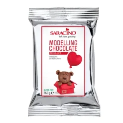 Chocolate plástico para modelar rojo 250 g - Sin gluten - Saracino